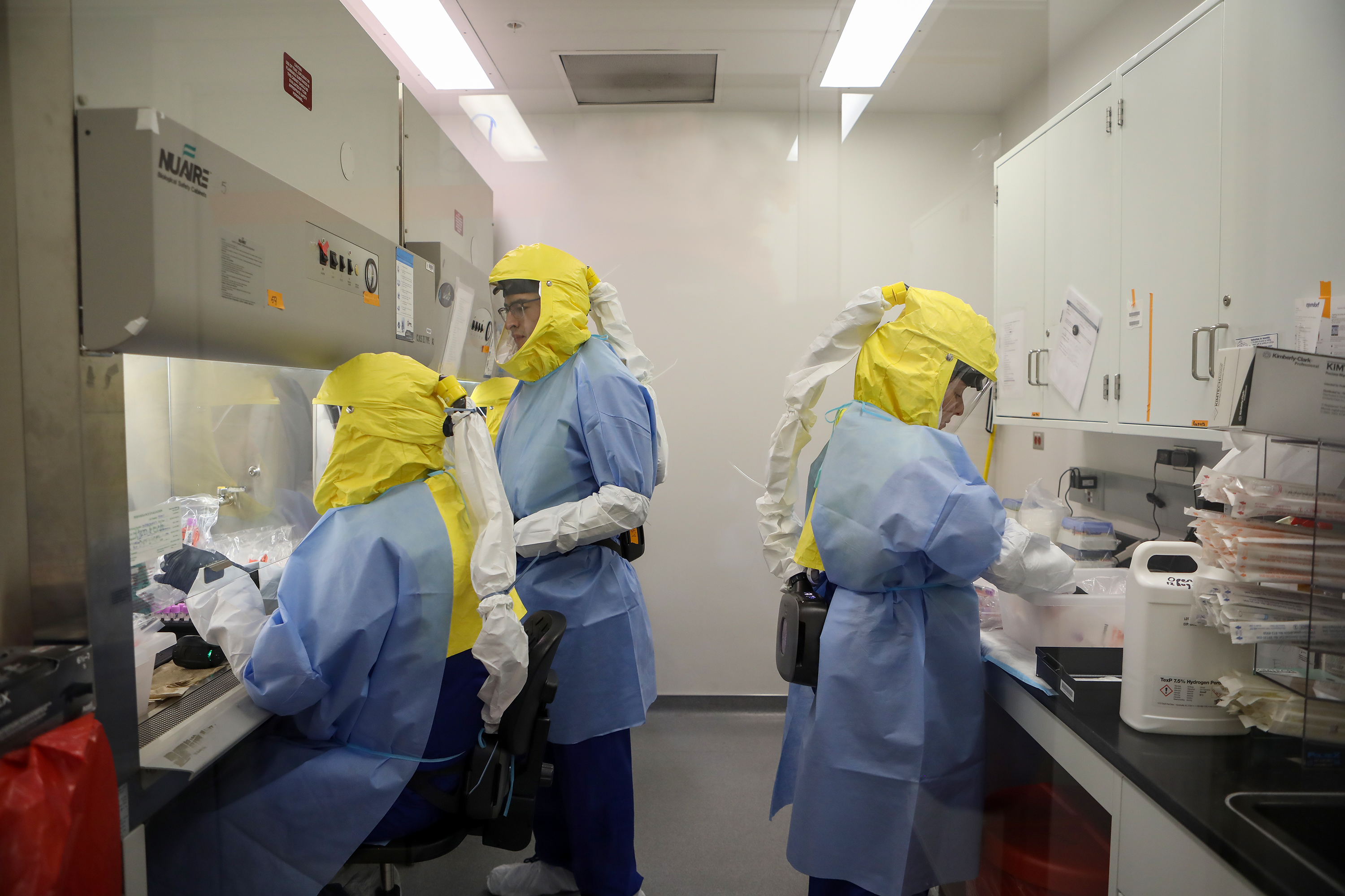 A team of researchers working in a lab 