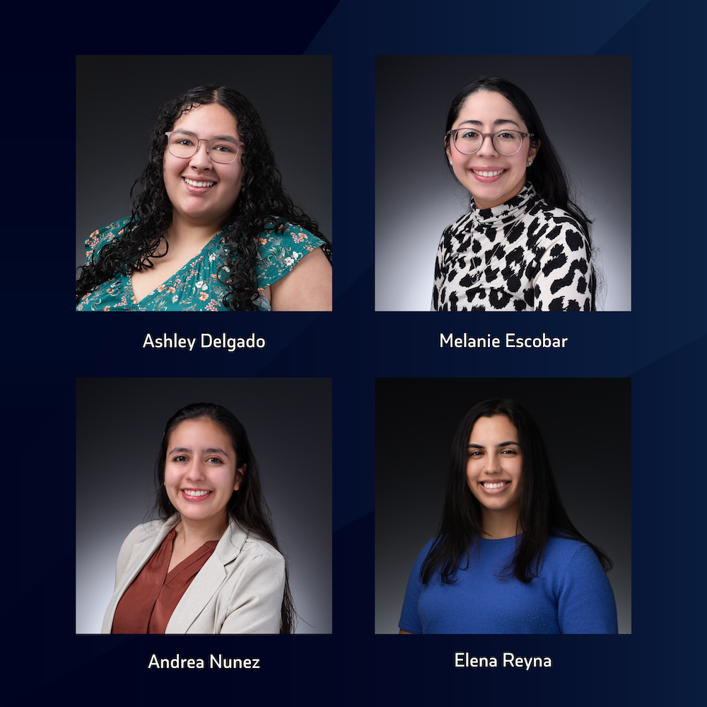Four recent graduates from The University of Texas at El Paso have been chosen to participate in the Fulbright U.S. Student Program. They are (clockwise from top left): Ashley Delgado, Melanie Escobar, Elena Reyna and Andrea Núñez. Known as one of the most prestigious international exchange programs in the world, UTEP’s Fulbright Scholars will have the opportunity to conduct research, study and teach abroad in Brazil, Argentina, Taiwan and Spain. Credit: The University of Texas at El Paso. 