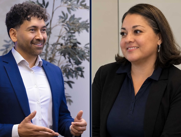 Jesús Cisneros, Ph.D., professor and chair of the Department of Educational Leadership and Foundations at The University of Texas at El Paso (left), and Azuri González, Ed.D., of UTEP and the Alliance of Hispanic Serving Research Universities (right), co-lead a project funded by a nearly $3 million grant from the National Science Foundation that will explore how colleges and universities can help low-income students pursue graduate degrees in science, technology, engineering and mathematics. 
