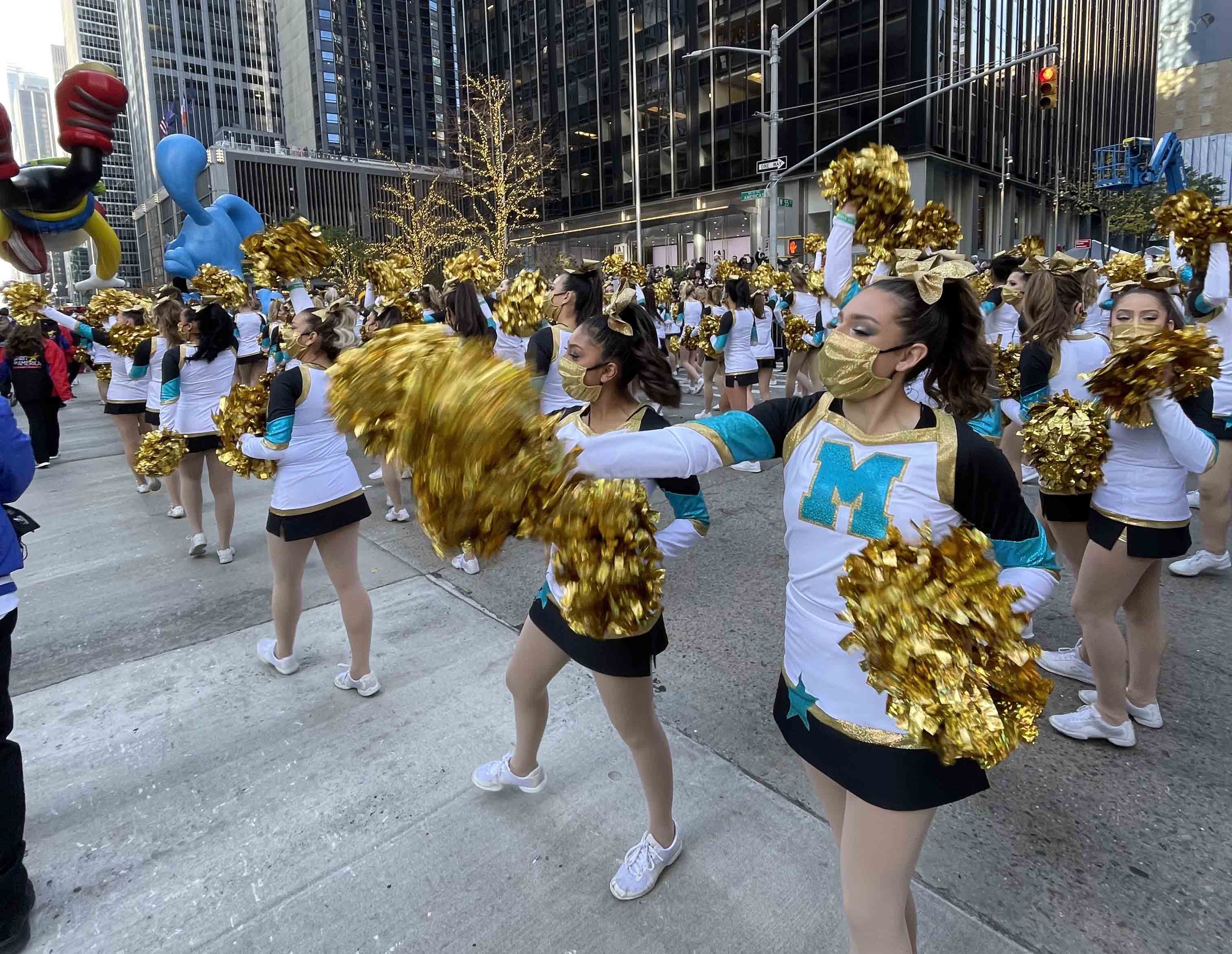 The University of Texas at El Paso’s Cheer and Dance teams participated in the 95th annual Macy’s Thanksgiving Day Parade on Thursday, Nov. 25, 2021, in New York City. Photo: Karina Moreno / UTEP Marketing and Communications 