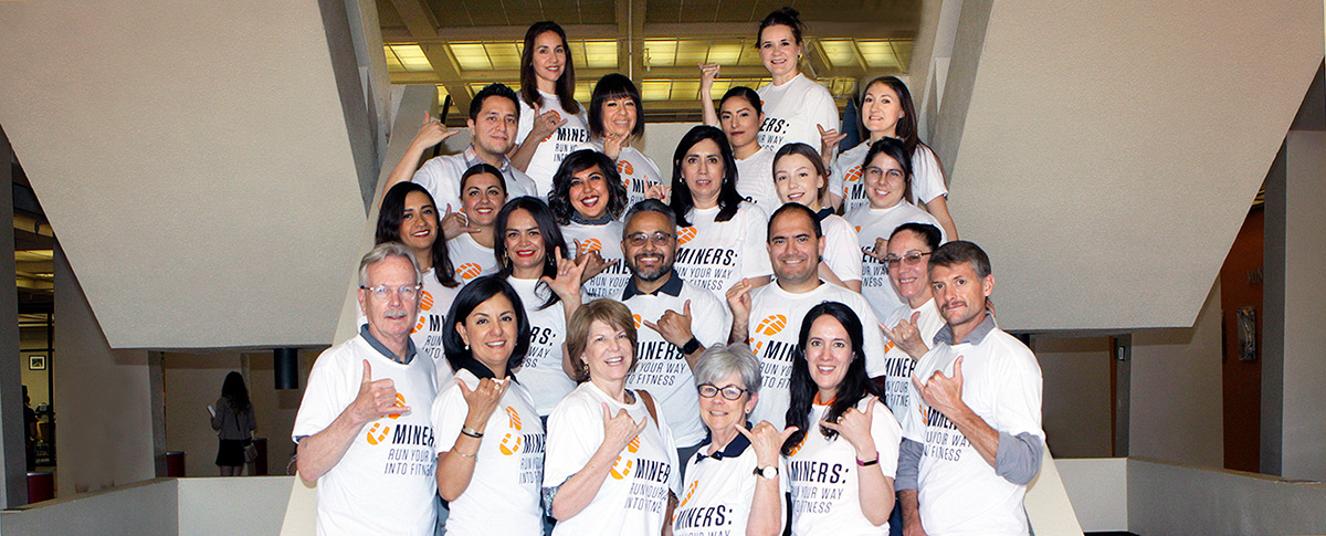 Group shot of UTEP employees who participated in the Wellness Program's running groups.  
