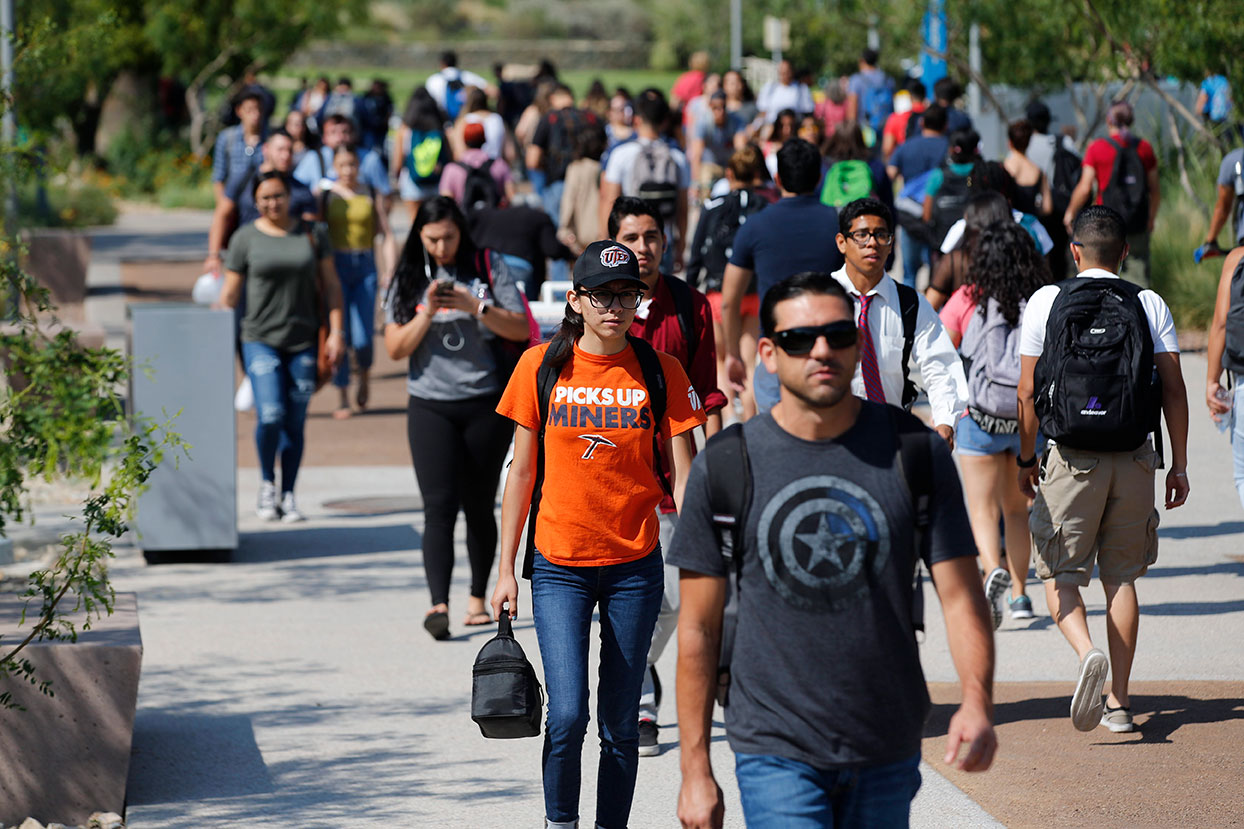 The new school year always comes with its share of excitement and anxiety. One student's advice was to get involved with the campus. Be comfortable with being uncomfortable, said sophomore business major Amey Gomez. Photo: Ivan Pierre Aguirre/UTEP Communications  