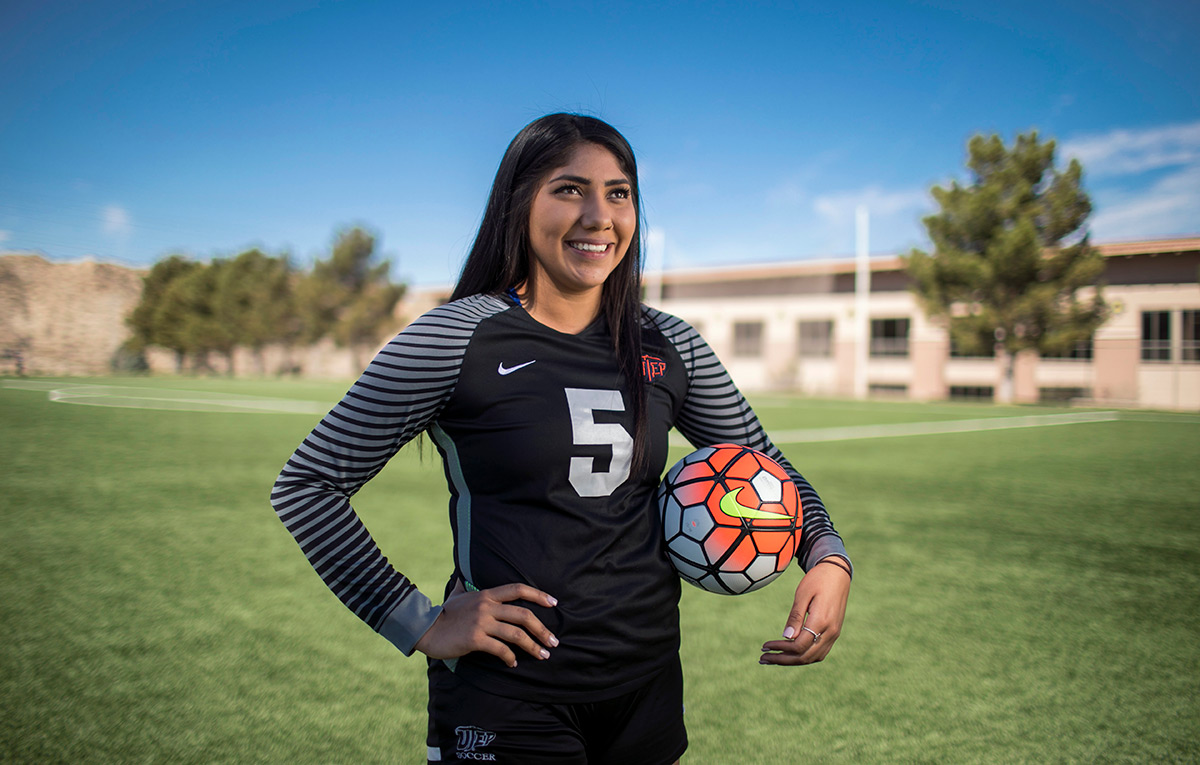 UTEP goalkeeper Alyssa Palacios is preparing for continued athletic and academic success as her senior year approaches. Photo: Ivan Pierre Aguirre / UTEP Communications 