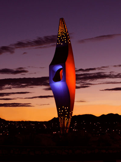“Mining Minds” is an iconic piece of public art installed in 2010 to enhance the UTEP campus.  