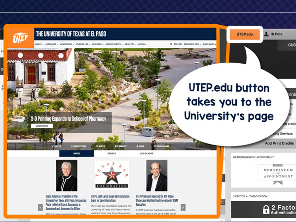 MyUTEP, the helpful online hub that provides Miner students, faculty and staff with an array of resources, received subtle upgrades in time for the fall 2018 semester. Photo: Courtesy 