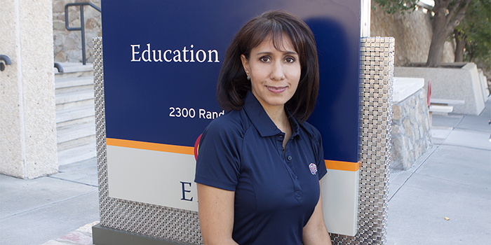 UTEP doctoral student Claudia Saldaña Corral is the recipient of the 2017 UTEP’s Woman’s Auxiliary Fellowship. Photo by Laura Trejo / UTEP Communications   