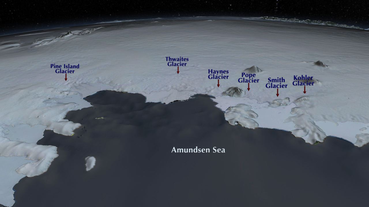 Thwaites Glacier on Antarctica. Image Credit: NASA/GSFC/SVS 