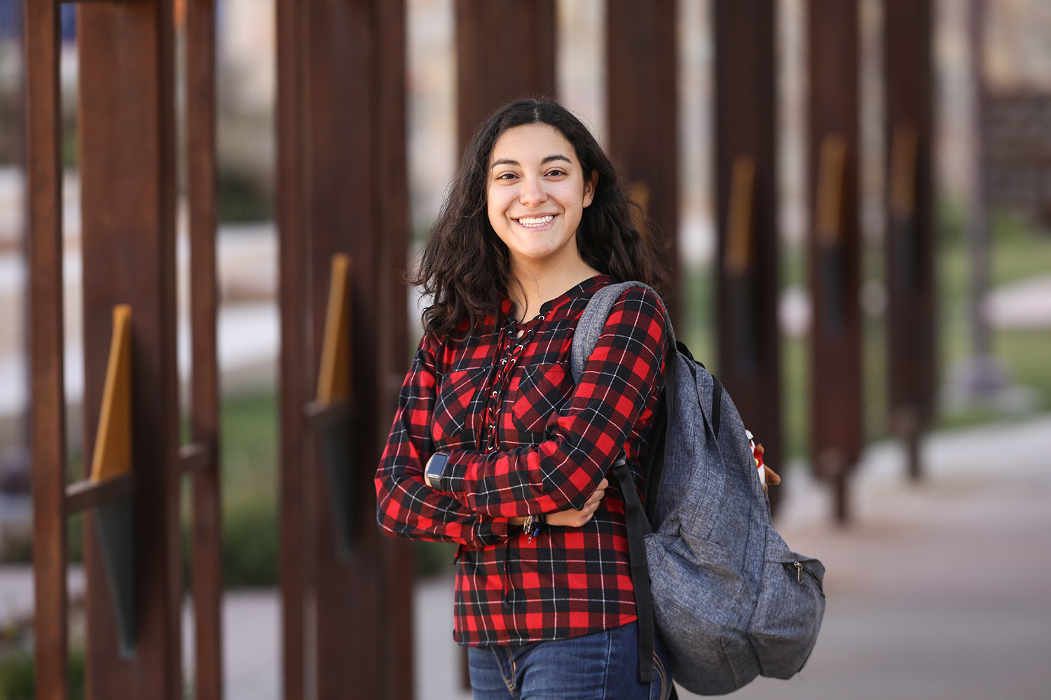 As a member of The University of Texas at El Paso marching band, Zarena Dominguez is comfortable with the concept of working hard and staying focused. She hopes that attention to detail will lead to a career in veterinary medicine. Photo by J.R. Hernandez / UTEP Communications 