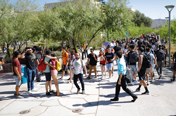The University of Texas at El Paso’s enrollment increased for the 21st consecutive year. Fall enrollment figures for the 2019-20 academic year reached a record high of 25,177, compared with 25,151 last year. Photo: Ivan Pierre Aguirre / UTEP Communications 