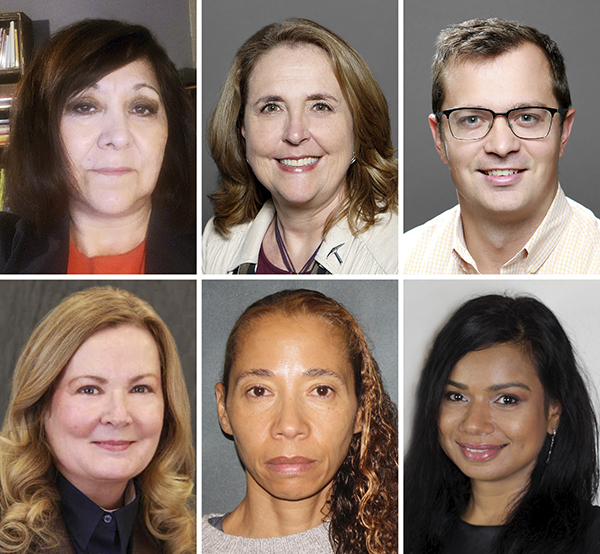 The U.S. Department of Education (DOE) awarded part of a three-year, $750,000 grant to The University of Texas at El Paso to develop strategies for the State of Texas to retain early childhood intervention (ECI) personnel. The UTEP research team consists of, top row, from left: Cynthia Chavez, project coordinator and a doctoral student in UTEP’s Educational Leadership and Foundations program with a focus on public policy; members from the College of Education’s Department of Educational Psychology and Special Services, Beverley Argus-Calvo, Ph.D., professor and associate dean; Kristopher Yeager, Ph.D., assistant professor; bottom row, from left: Trisha Ainsa, Ph.D., professor; Amina Turton, Ph.D., visiting associate professor; and Thenral Mangadu, Ph.D., associate professor of public health sciences. 