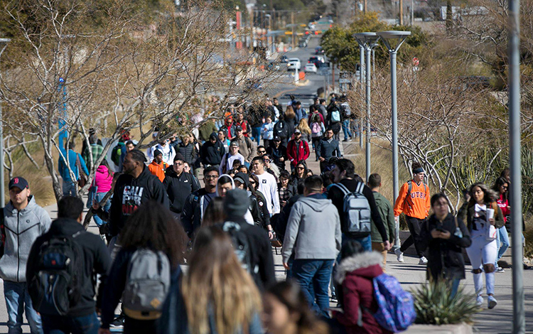 UTEP students returned to campus on Monday, Jan. 22 to start the Spring 2019 semester. Photo by Ivan Pierre Aguirre / UTEP Communications 
