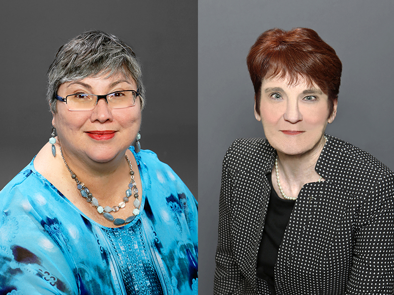 Franchesca Nuñez, Ph.D. (left), assistant professor at UTEP’s School of Nursing, is the first author on a journal article titled 'It Takes More Than One Somersault to Flip a Classroom.' It was co-authored with Diane B. Monsivais, Ph.D., professor and interim associate dean for graduate nursing education at UTEP. Photo: UTEP Communications 