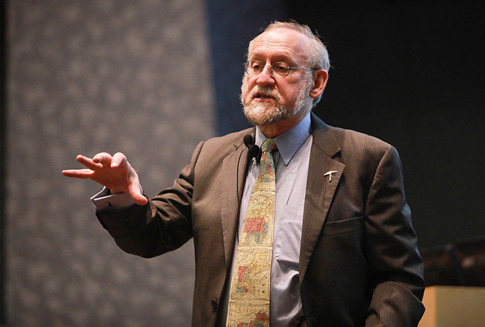 Paul Finkelman, Ph.D., president of Gratz College in Philadelphia, was the guest speaker at The University of Texas at El Paso’s first Centennial Lecture of the 2019 fall semester on Sept. 16, 2019. Photo by J.R. Hernandez / UTEP Communications 