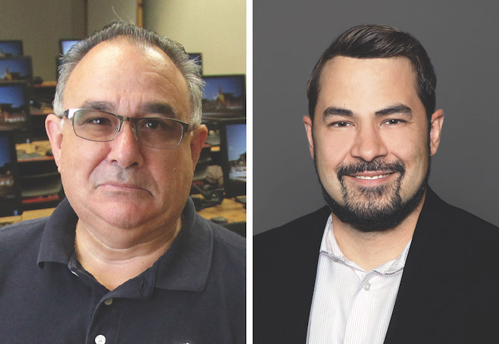 Victor Manjarrez Jr., Ed.D., left, associate director of UTEP's Center for Law and Human Behavior, and Mario Cano, Ph.D., assistant professor of criminal justice, will lead a UTEP team that will study the results of an international program offered through the U.S. Department of State to enhance U.S. security.