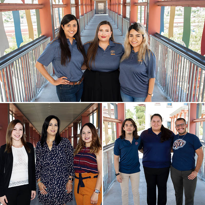 The teams are, clockwise from top: UTEP MPH students Diana Flores (left), Maribel Dominguez and Perla Michelle Martinez; UTEP MPH students Tyler Beltran (left), Andrea Pérez and Gilberto Pérez; UTEP MPH students Brianda Sarmiento (left), Elizabeth Alvarado Navarro and Alejandra Martinez. Photos by Ivan Pierre Aguirre / UTEP Communications 