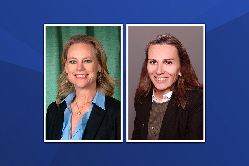 The University of Texas System Board of Regents announced July 1 that UTEP faculty members Denise Lujan, director of developmental math (left), and Martine Ceberio, Ph.D., associate professor of computer science, will receive the group's Outstanding Teaching Award for their extraordinary performance and innovative instruction in the classroom. 