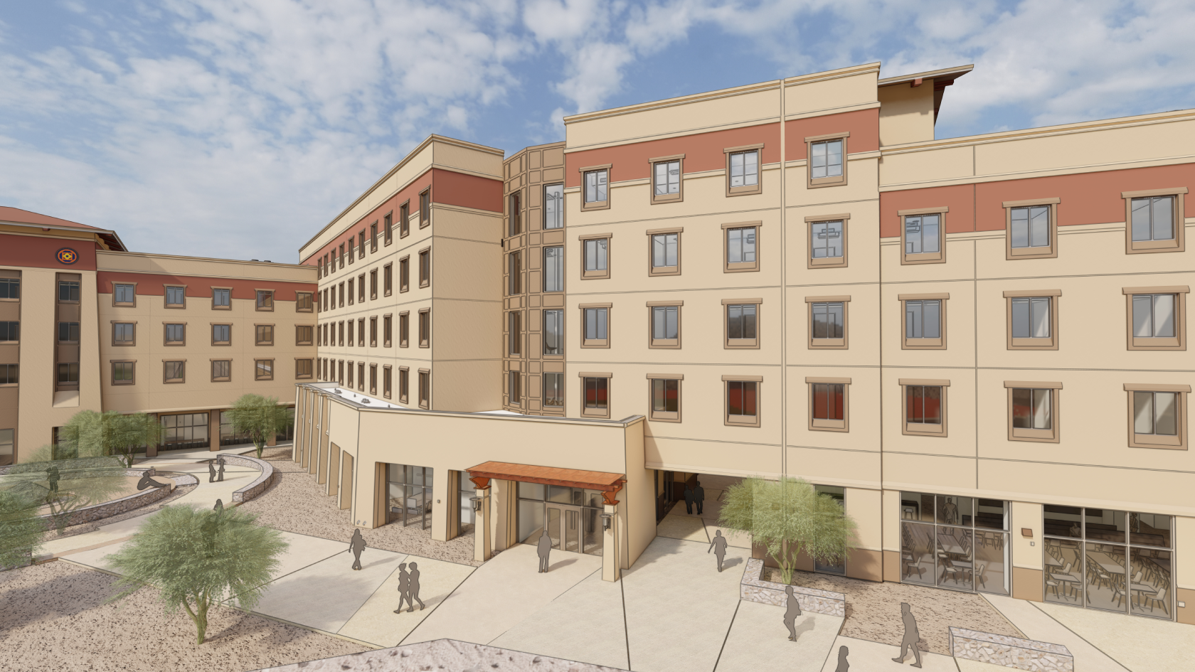building render back view