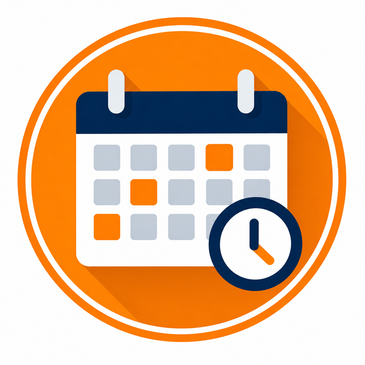 Calendar and clock illustration representing the Survey Calendar