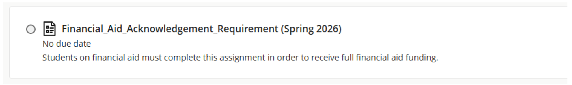 Financial Aid Activity