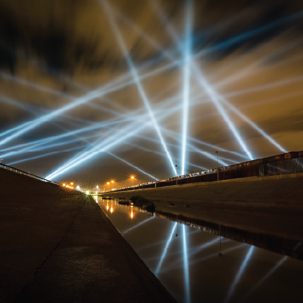 Rafael Lozano-Hemmer, Border Tuner / Sintonizador Fronterizo, Relational Architecture 23, 2019.  Photo by: Monica Lozano.