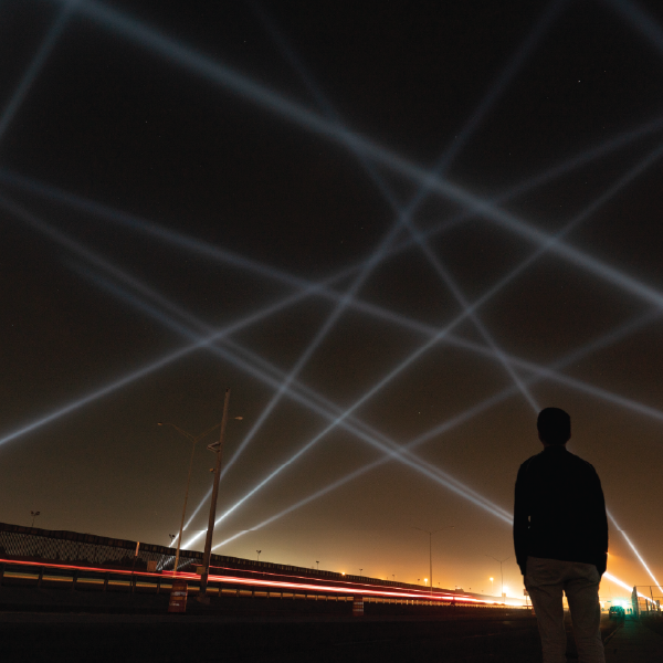 Rafael Lozano-Hemmer, Border Tuner / Sintonizador Fronterizo, Relational Architecture 23, 2019. Photo by: Monica Lozano.