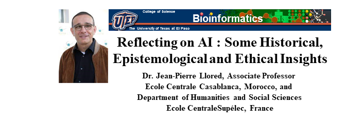 Dr. Jean-Pierre Llored on Artificial Intelligence; Friday, 12/1/23, 10 AM 