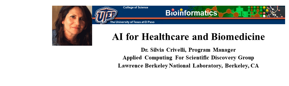 Dr. Crivelli on AI for Healthcare and Biomedicine; Friday, 4/19/24, 11 AM 