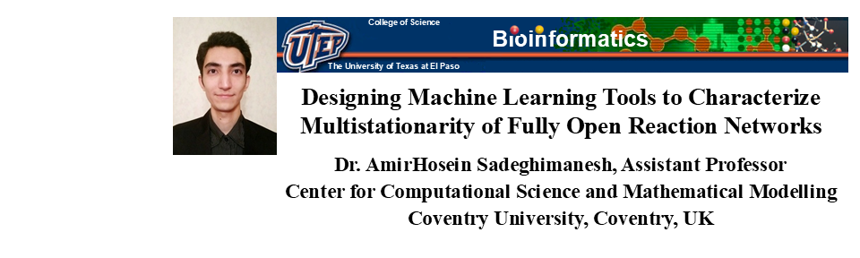 Dr. Sadeghimanesh on Network Multistationarity; Oct. 3, 10AM 