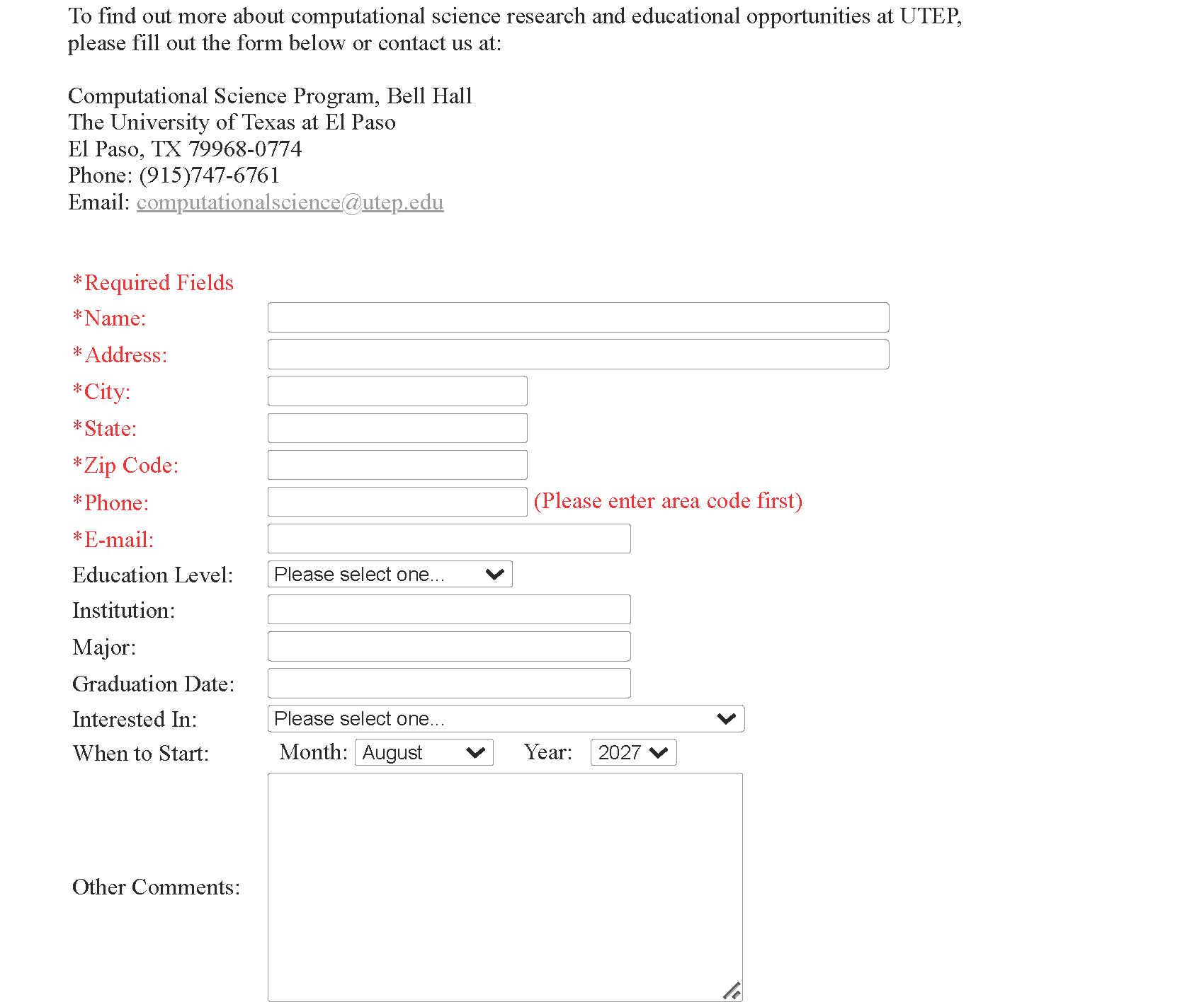 CPS Inquiry Form