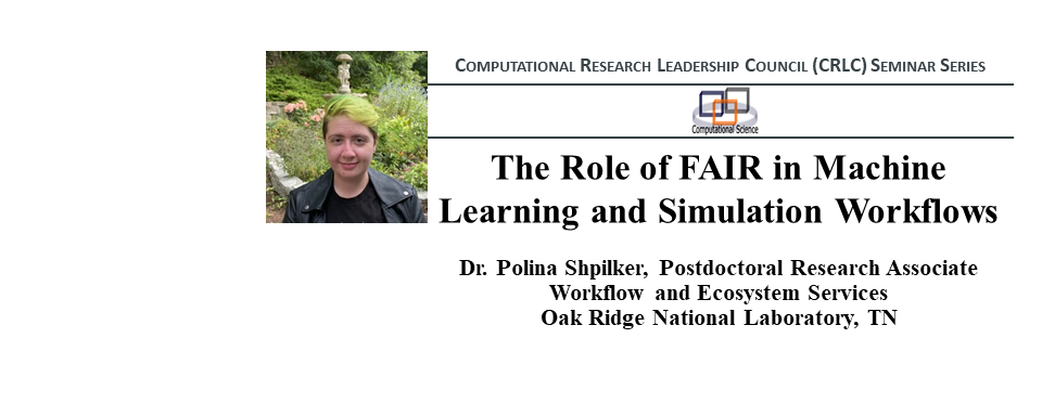 Dr. Shpilker on FAIR in ML and Workflows; Mon, 4/27/26, 4 PM 