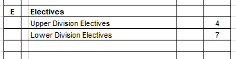 screenshot of Section E of the Micro degree plan