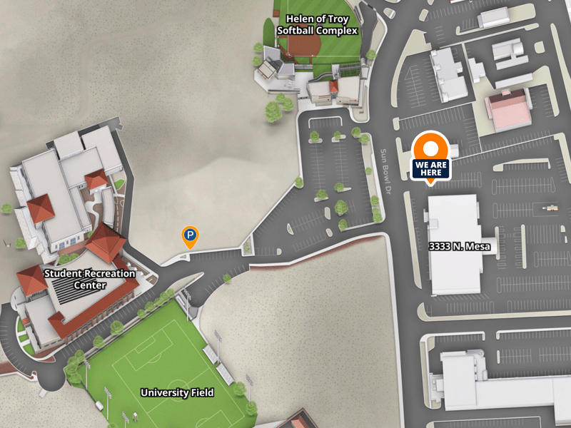 Mobile food pantry location on UTEP at SB11 parking lot