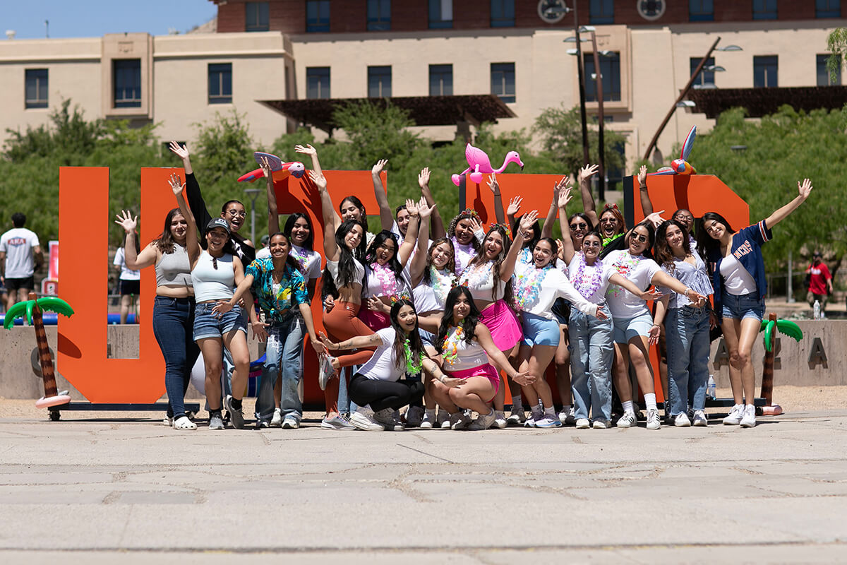 Sorority girl at UTEP centenial plaza