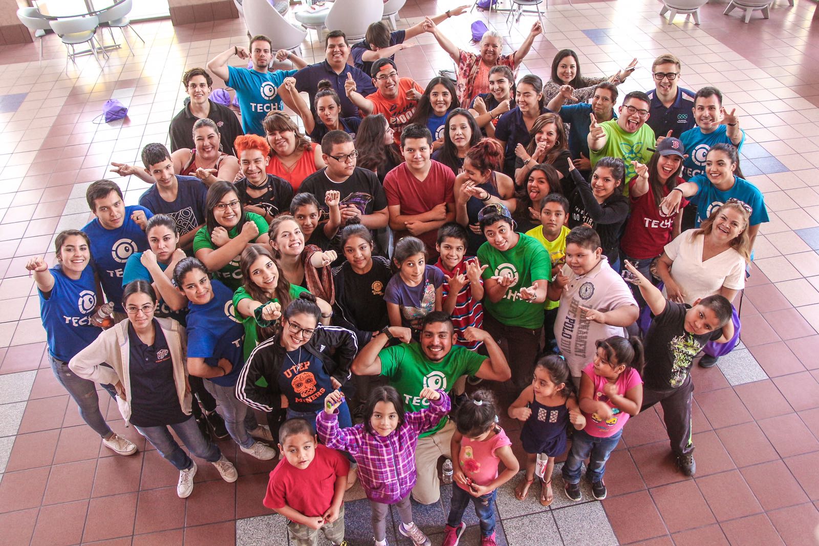 TECH-E Summer Camp Students At UTEP On an Overhead Shot
