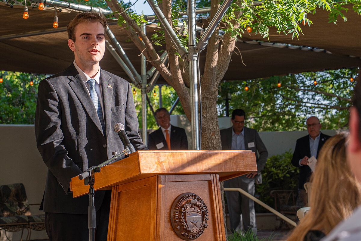 UTEP student  at SGA event