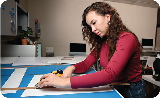 Graphic designer working