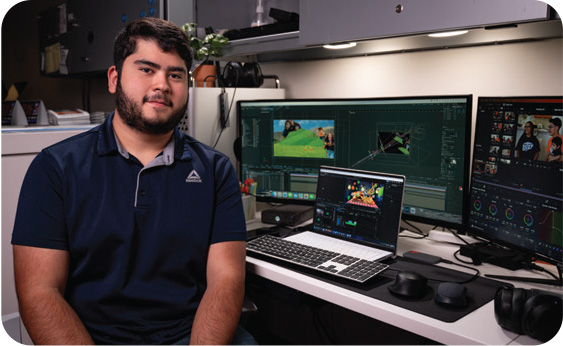 Videographer working