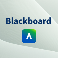 A graphic showing the word “Blackboard” above a green and blue gradient app icon on a light, textured background.
