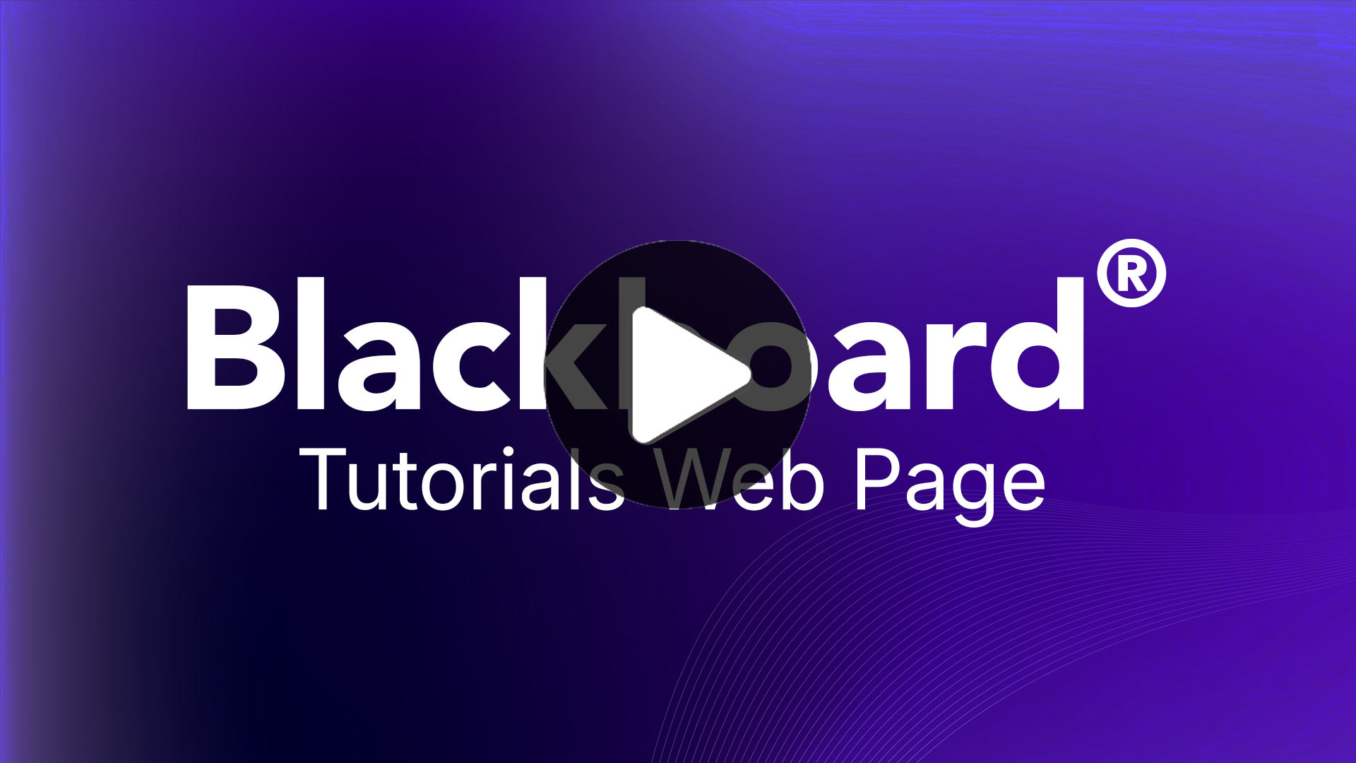 Blackboard Tutorials Web Page