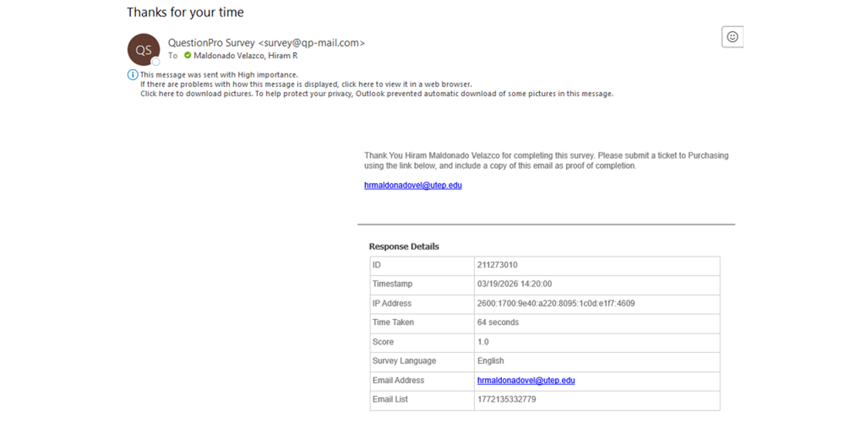 Training Confirmation Email